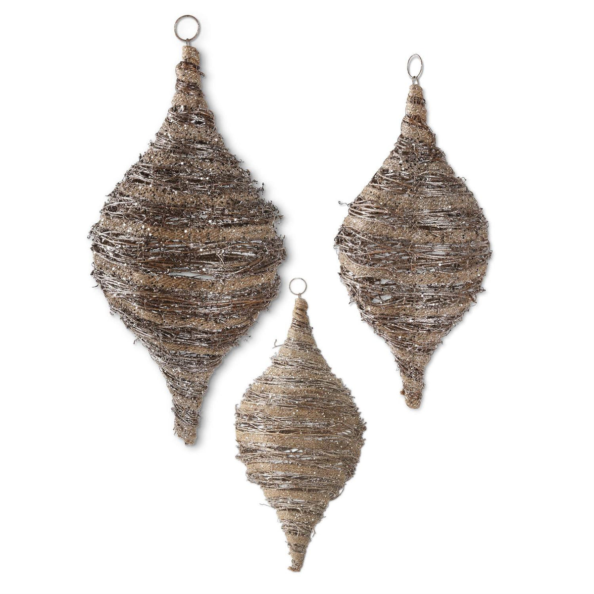 SM GLITTER RATTAN&SISAL ORNAMENT