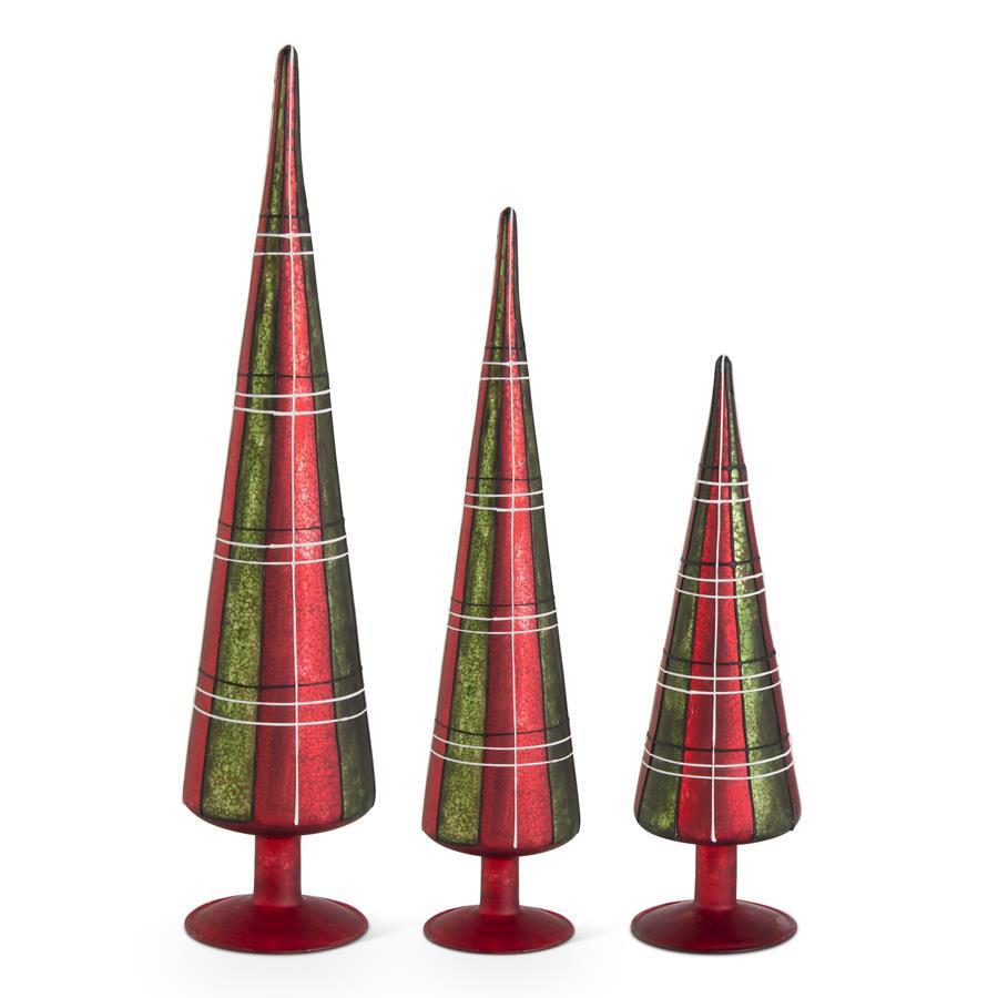 SM RED&GRE TARTAN TREES