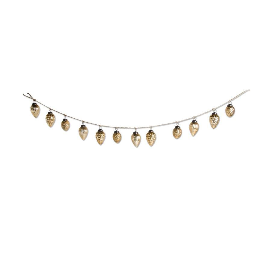48" GOLD GLASS ACORN ORNAMENT GARLAND