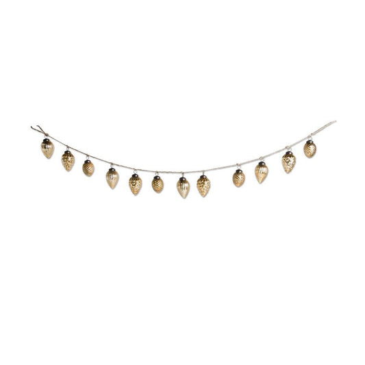 48" GOLD GLASS ACORN ORNAMENT GARLAND