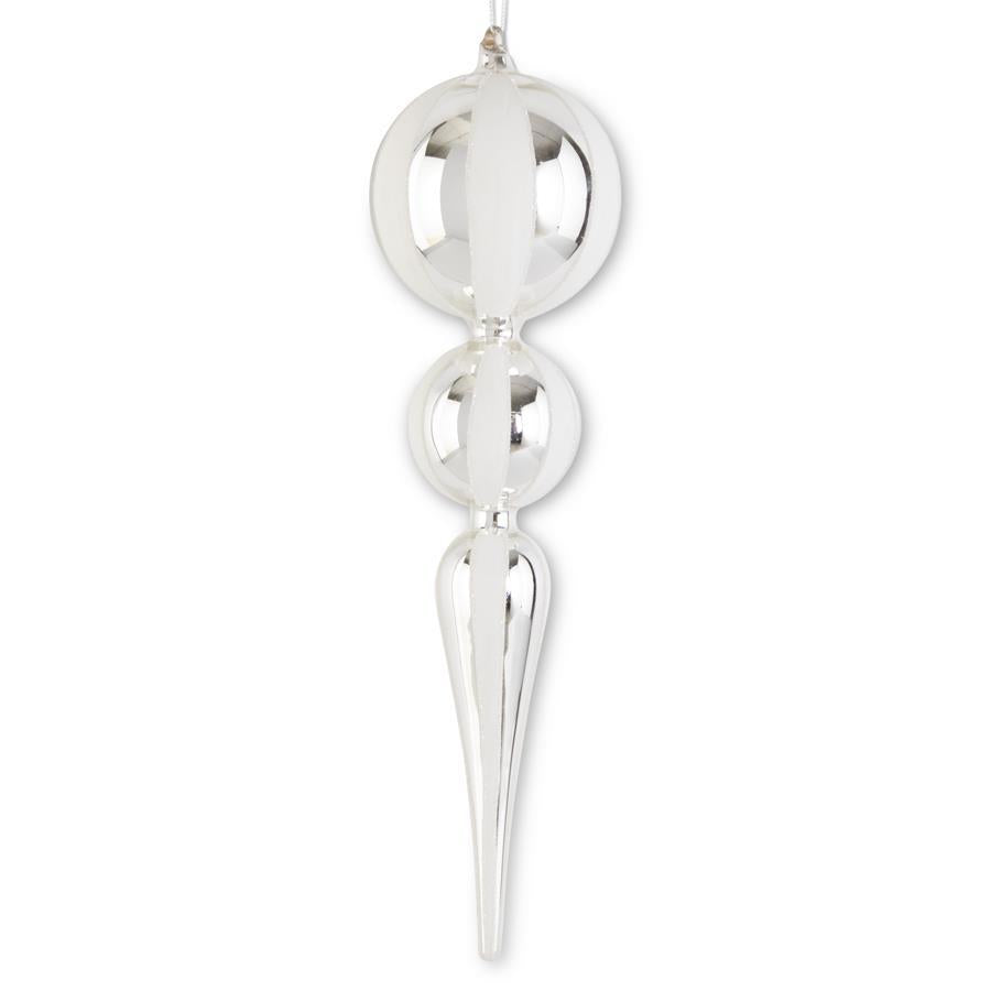 15" WHITE & SILVER ORNAMENT