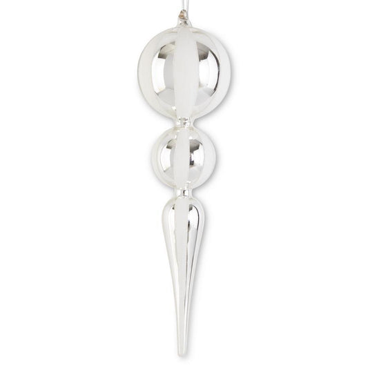 15" WHITE & SILVER ORNAMENT