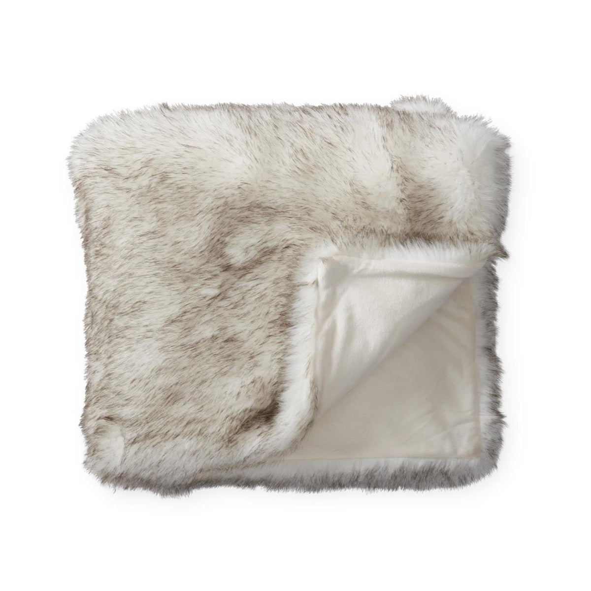 60 Inch Cream Faux Fur Throw Blanket