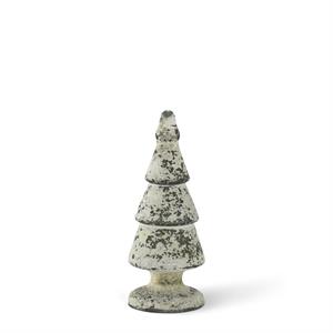 SM GRE HALF WHI GLASS TREE
