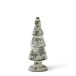 MD GRE GLASS TREE W/ WHI SPECKS