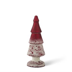 MD RED HALF WHI GLASS TREE