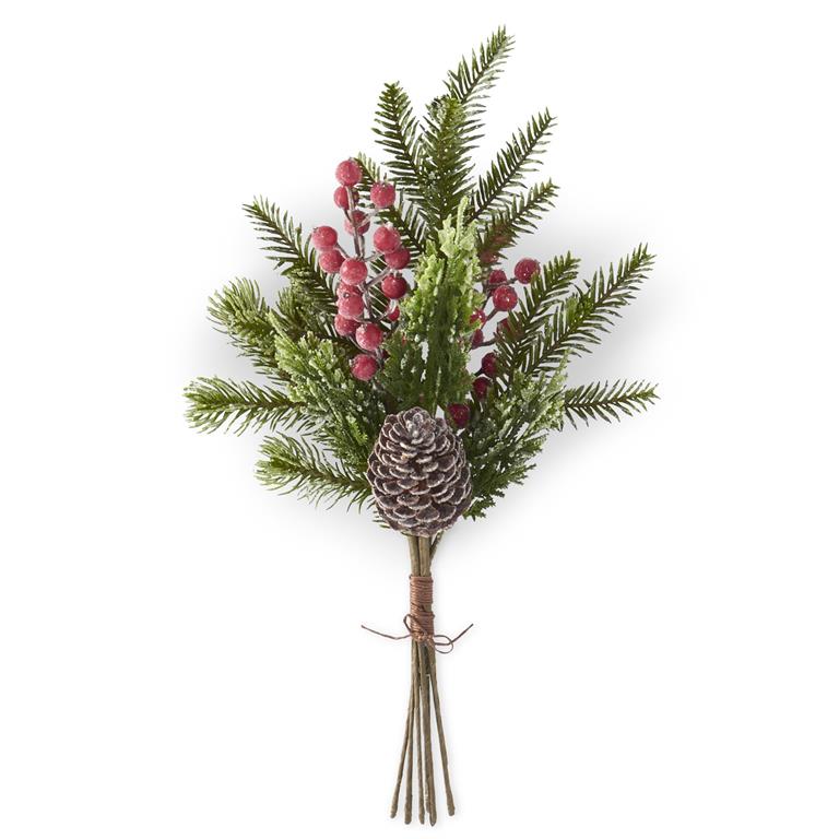 19" Glittered Icy Pine Bundle