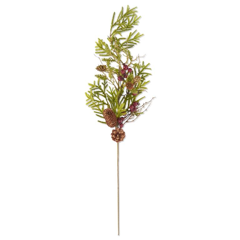 36"PINE STEM W/RED BERRIES