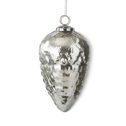 8.75"SILVER PINECONE ORNAMENT