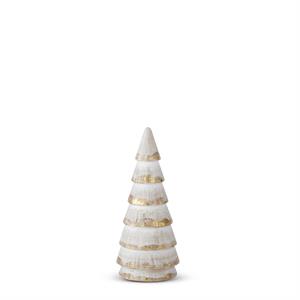 SM WHITE&GOLD GILDED WOOD TREE