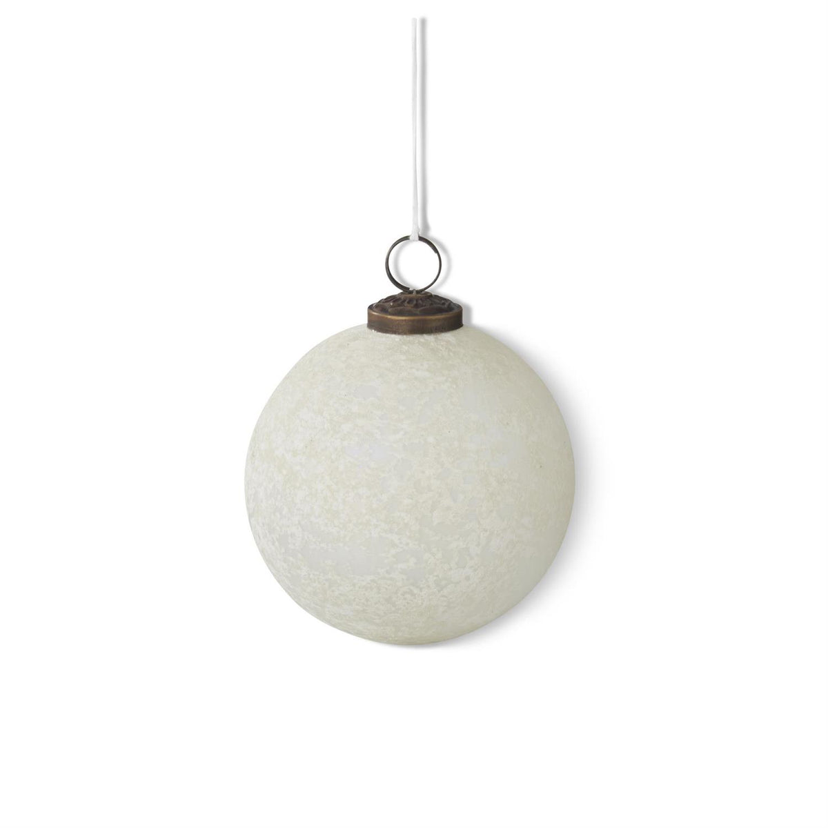 4"WHI FROSTED GLASS ORNAMENT