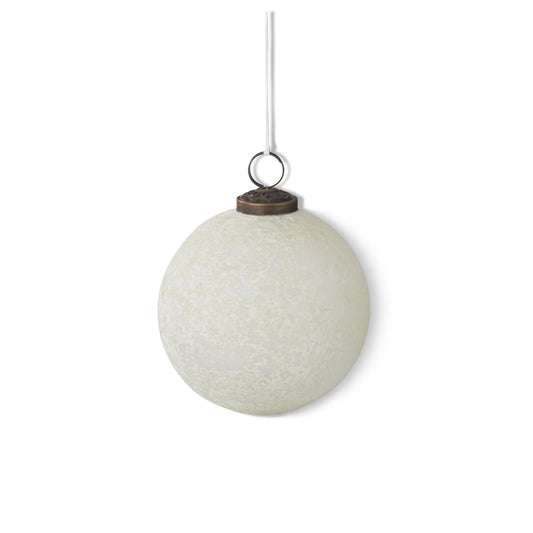 4"WHI FROSTED GLASS ORNAMENT