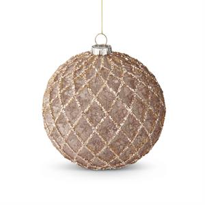 Glitter Quilted Glass Ornament
