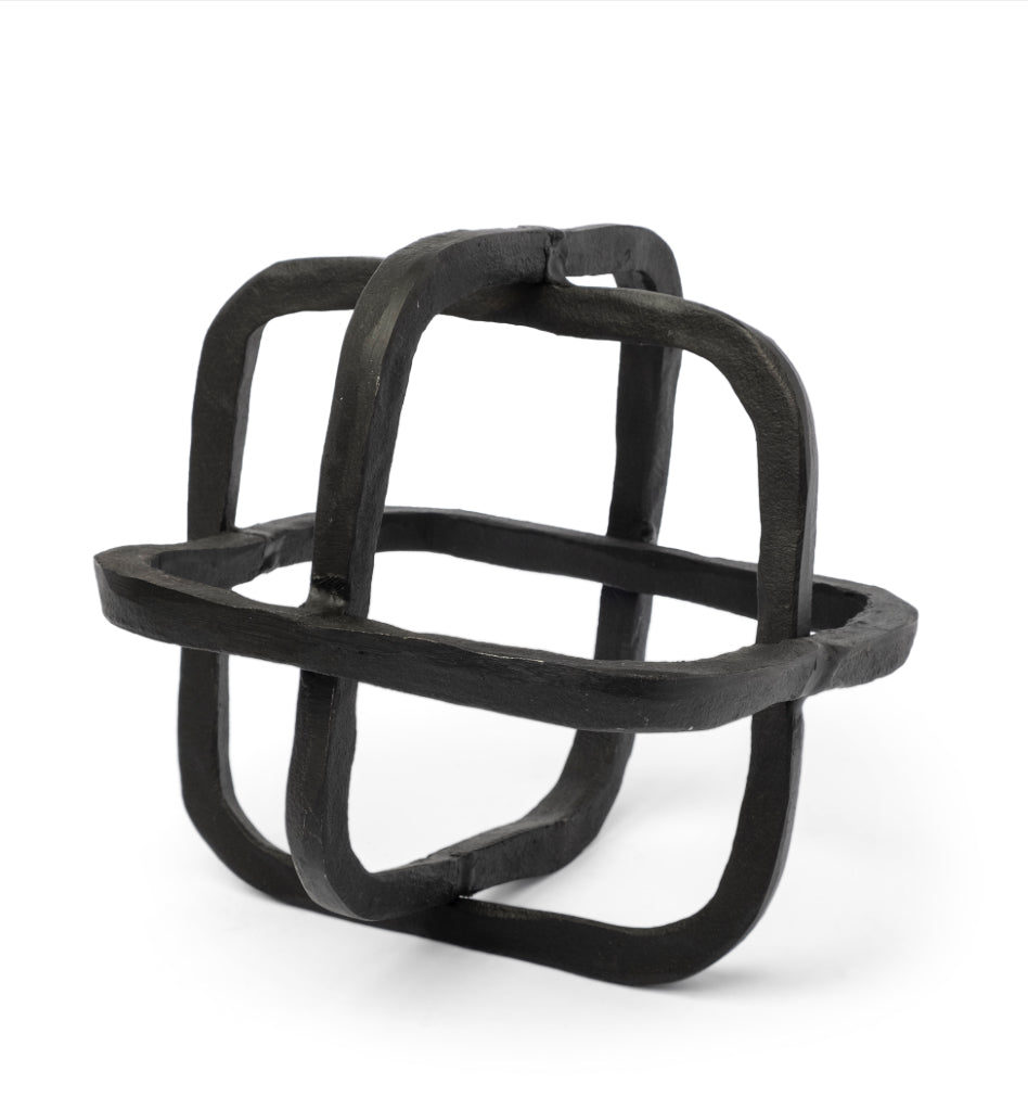 Black Metal Cube Decor