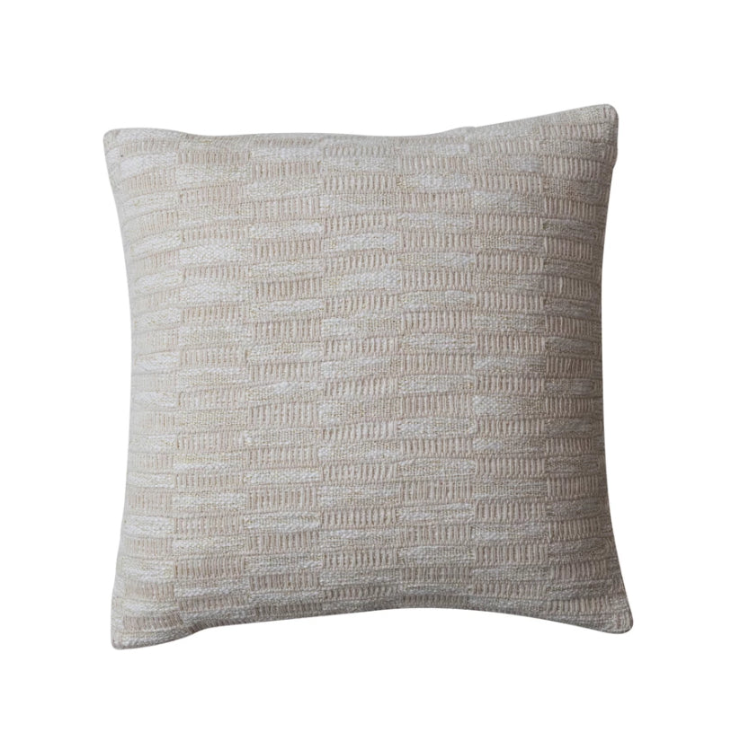 20” SQAURE WOVEN PILLOW W/GOLD THREAD