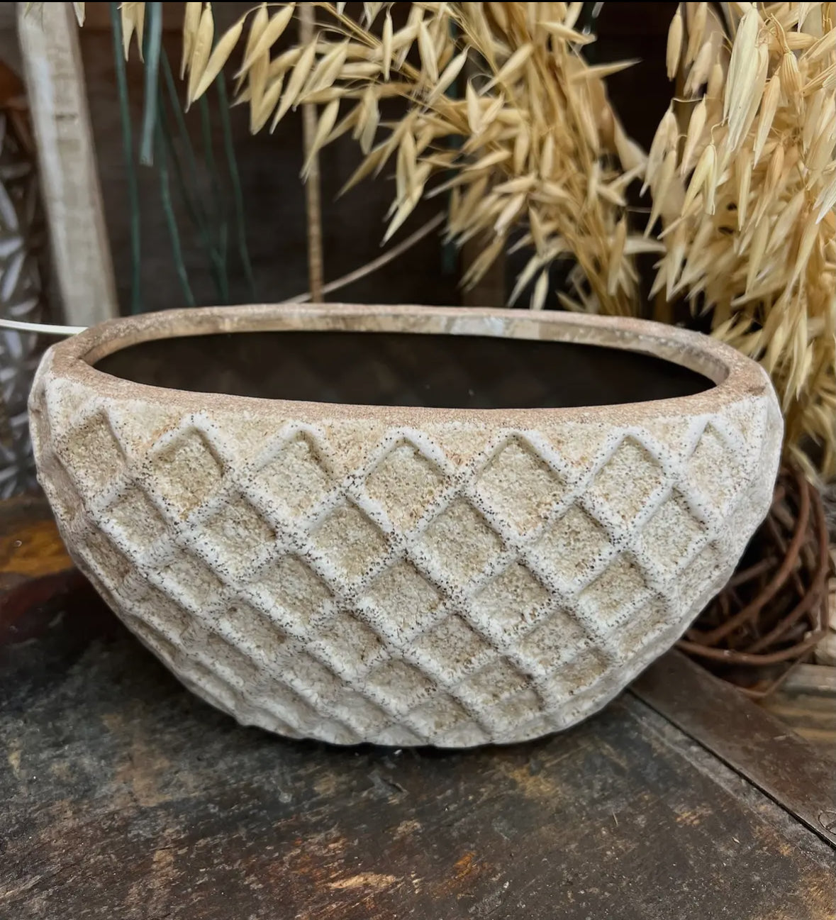Antique Diamond Planter