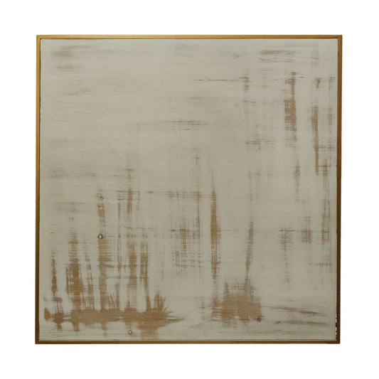 30" Sqaure Wall Art - Beige w/ Gold Frame