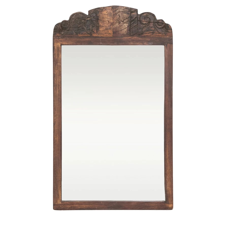 30" x 17  Found Reclaimed Wood Mirror