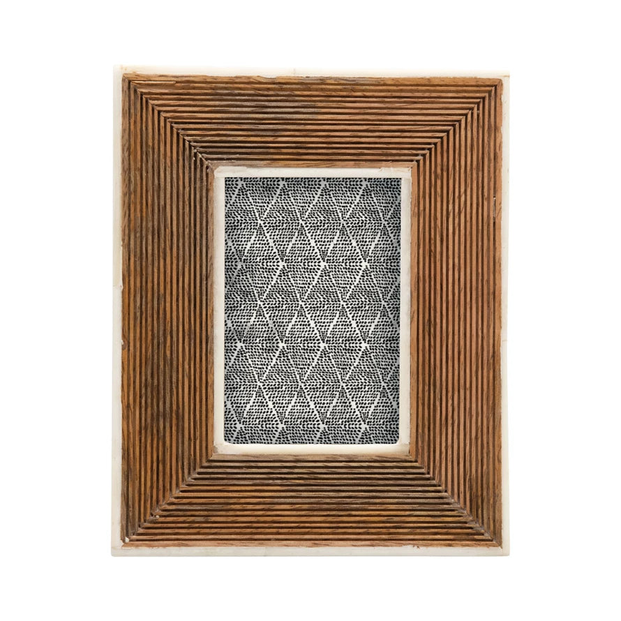 Mango Wood & Bone Frame- 2.75" x 3.75"