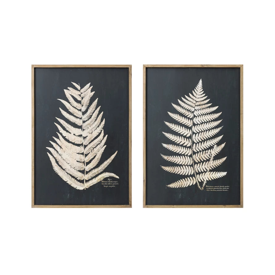 39' x 27" Wall Art - Fern with Natural Frame