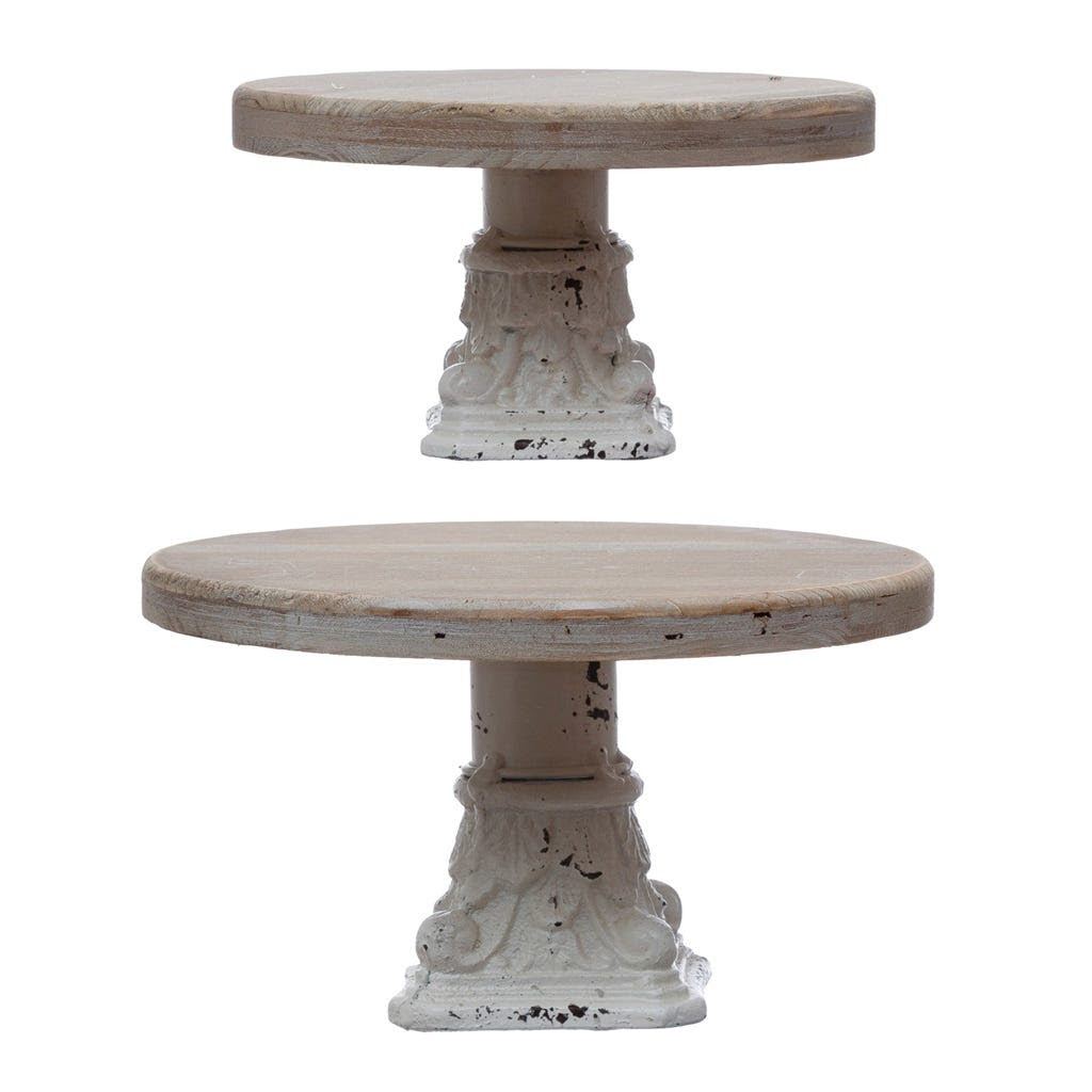 7-3/4" Wood & Metal Pedestal