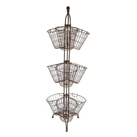 68” Metal Stand w/ Wire Basket