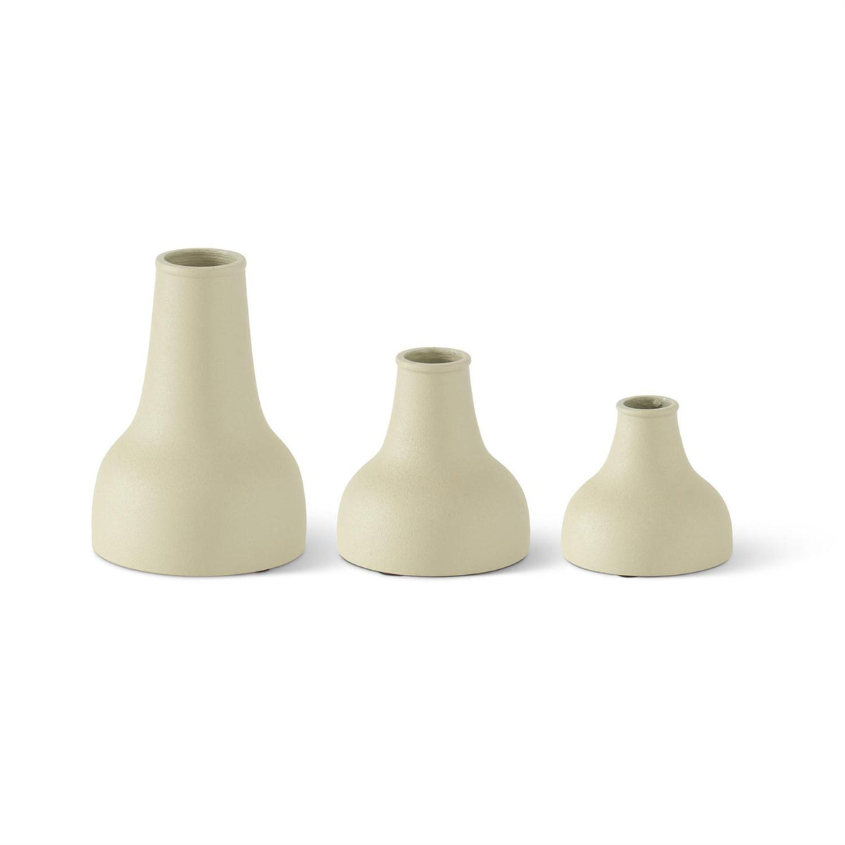 Sm Textured Long Neck Vase - Ivory