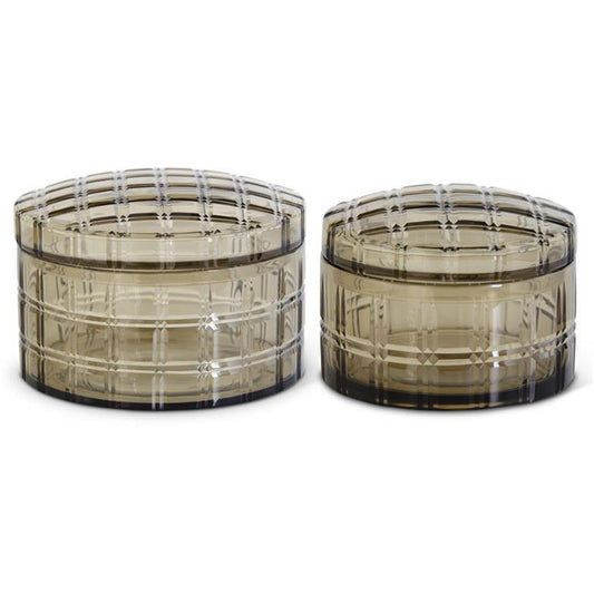 Lg Smoked Glass Canister