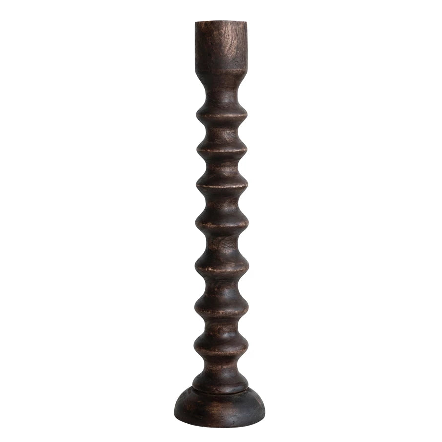 21” Hand Carved Mango Candle Stick