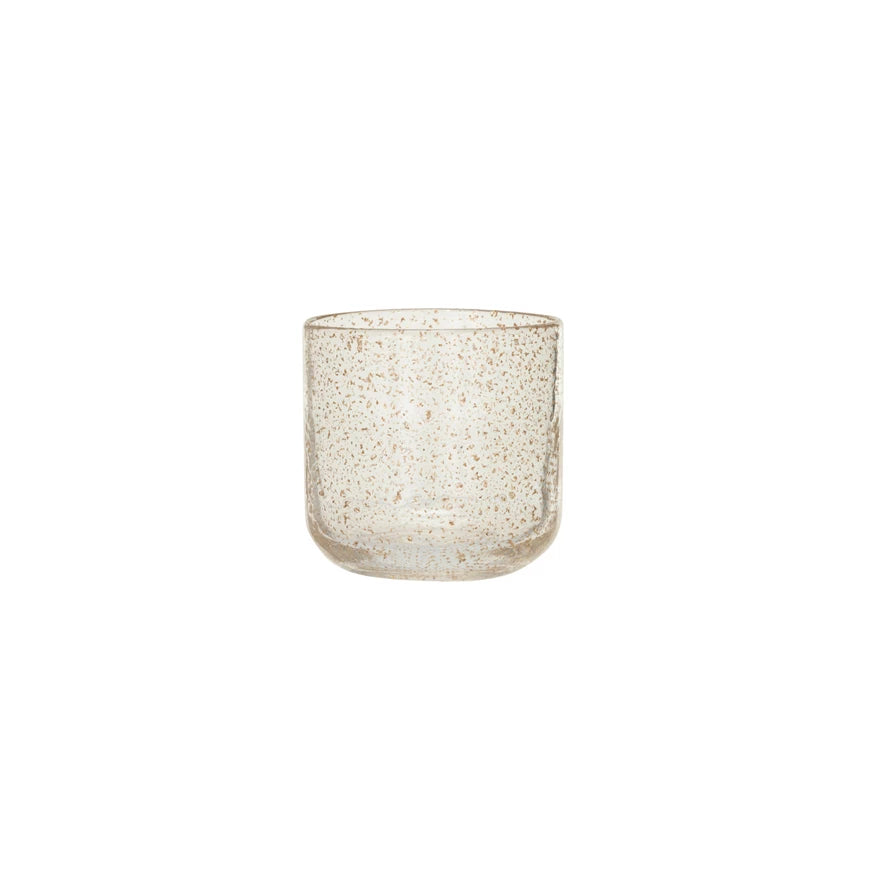 8oz Gold Speckled Drinking Glass
