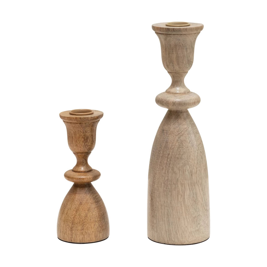 Mango Wood Taper Holder Lg