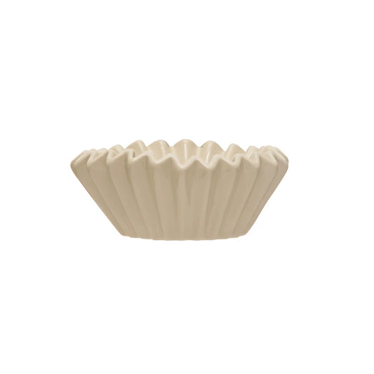 Stoneware Fluted Bowl Lg