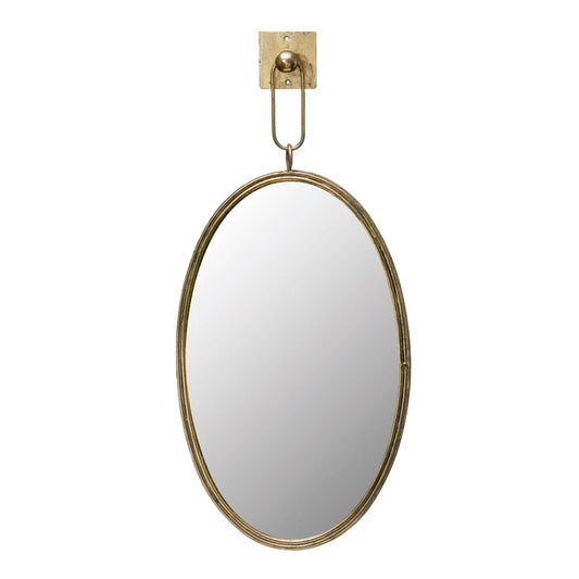 27” Oval Metal Mirror - Gold