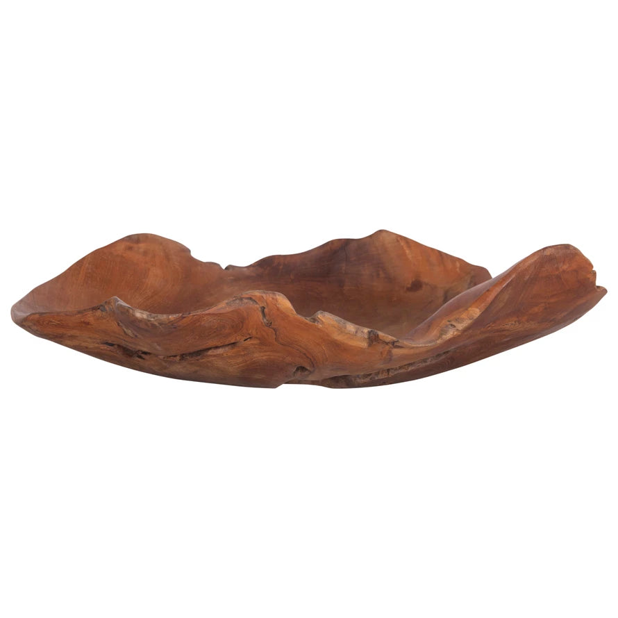 20” Teak Sculpted Bowl