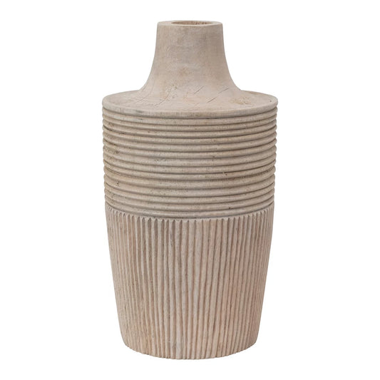 8”round Wood Vase