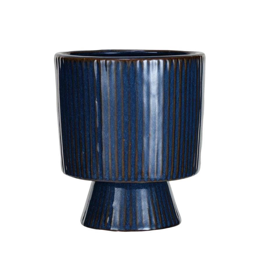 Stoneware Fluted Pot