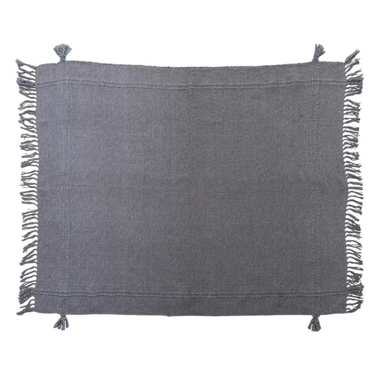 Dark Grey Throw w/ Fringe