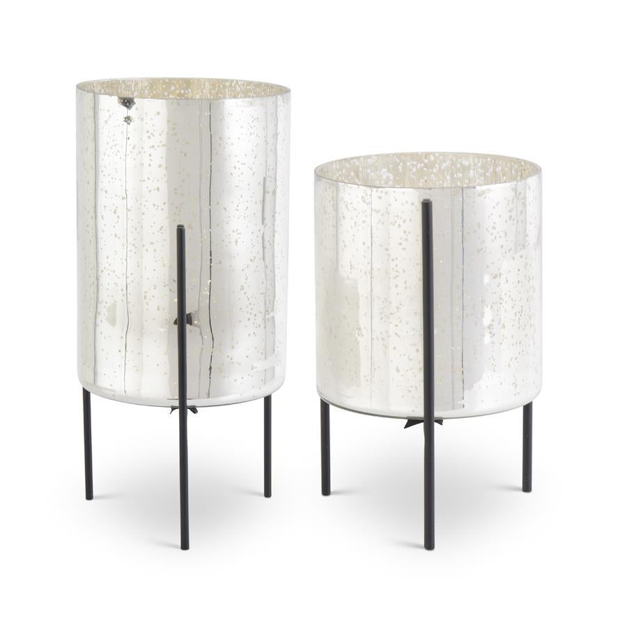 LgMercury Glass Planter