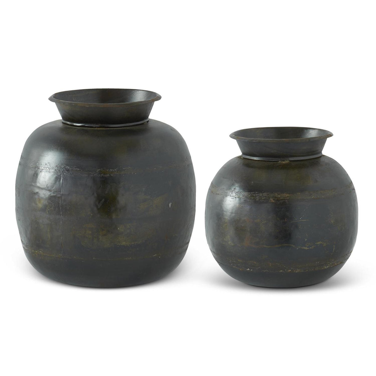 Lg Metal Vase Brown