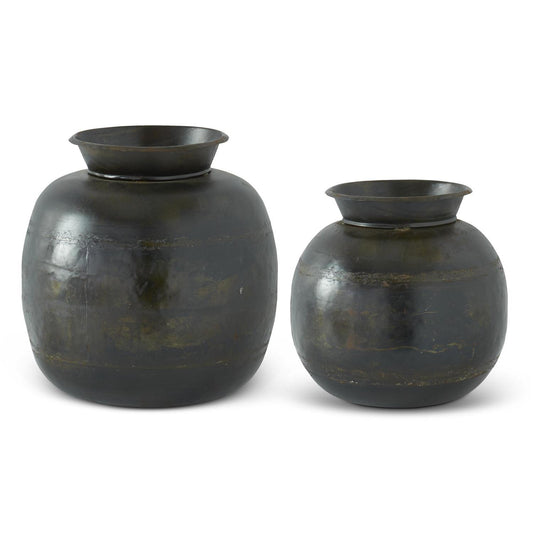 Sm Metal Vase Brown
