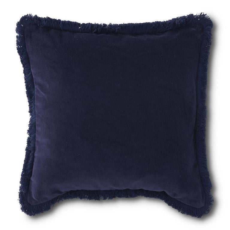Navy Fringe 20” Pillow