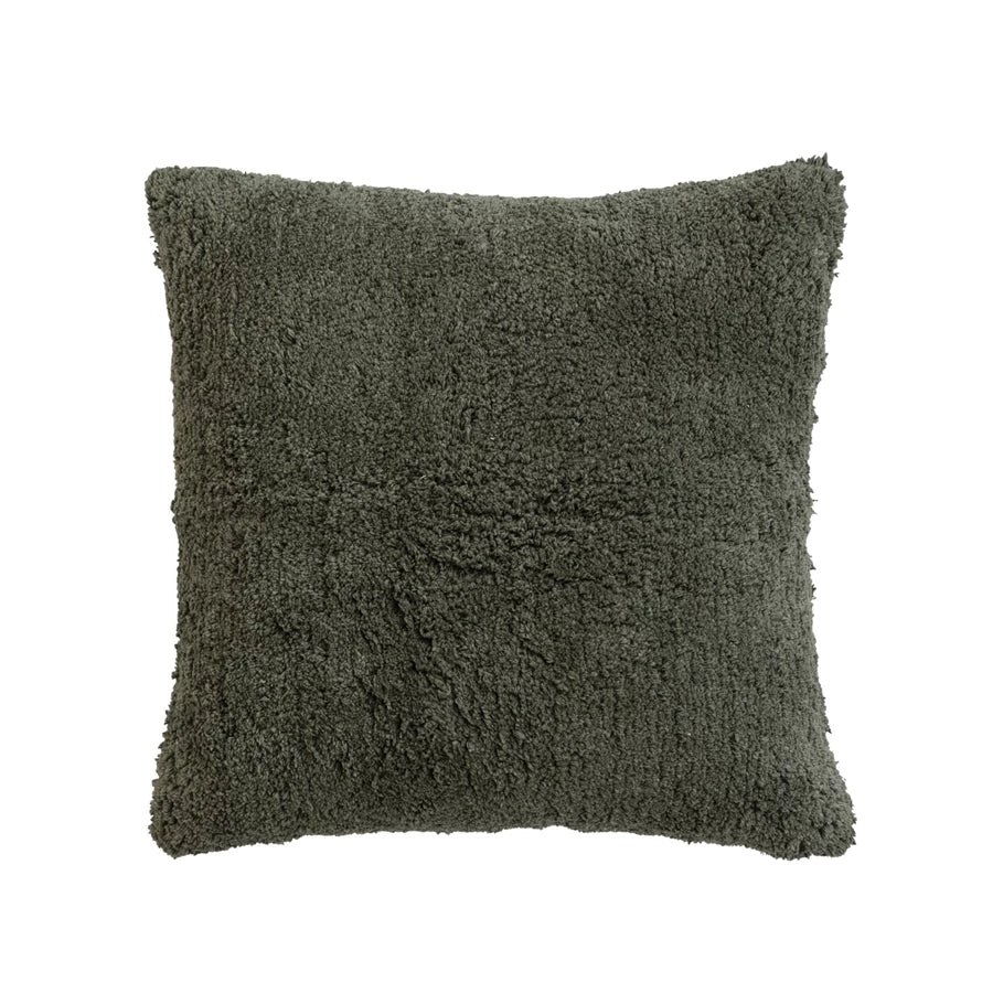 18" Green Cotton Pillow