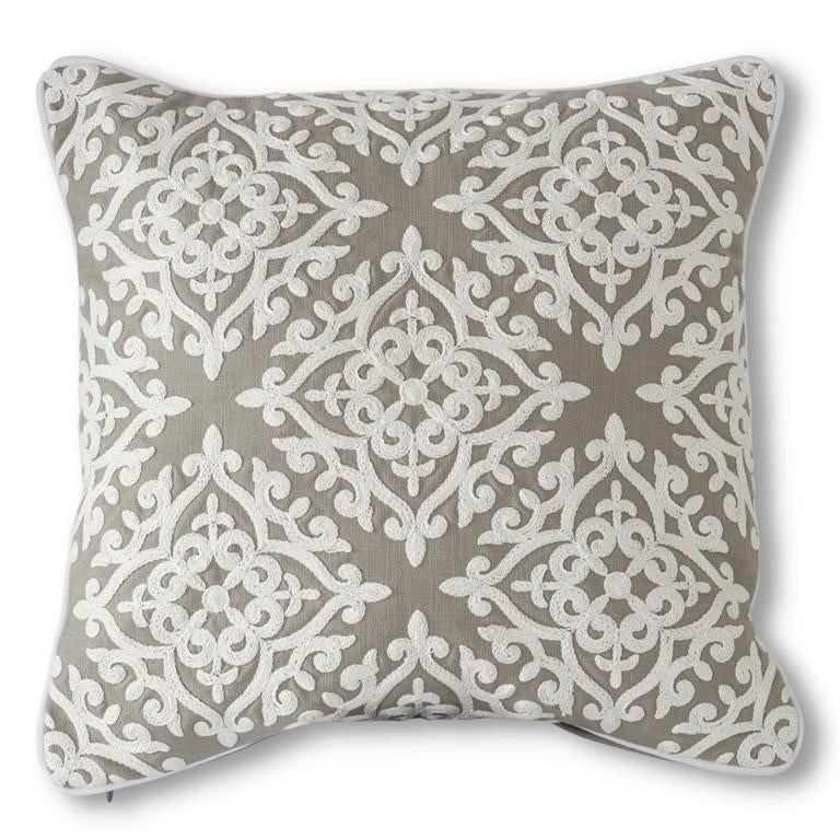 Grey Filigree Pillow