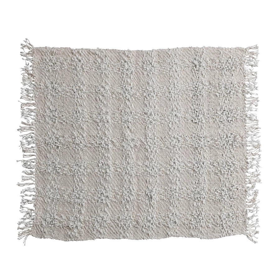 cotton blend cable knit throw