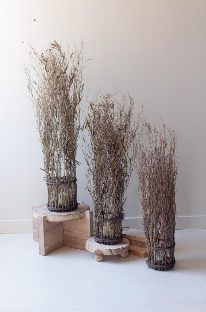 SM TALL NATURAL BAMBOO&WOOD LANTERNS