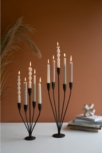 LG METAL TAPER CANDELABRAS