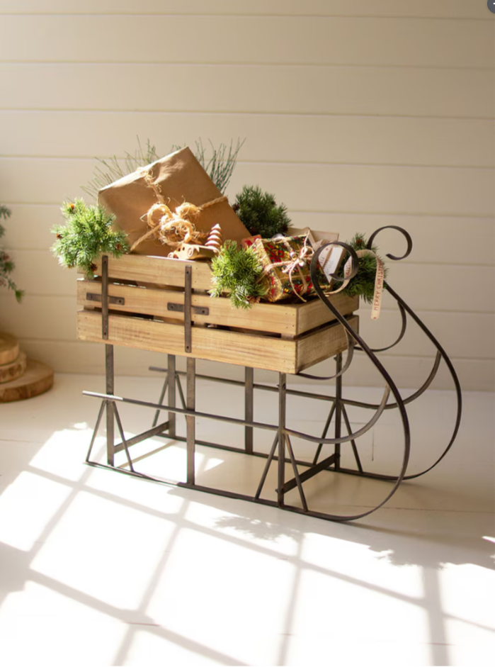 WOOD&METAL CHRISTMAS SLED