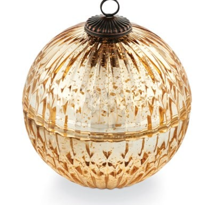 WINTER WHITE CANDLE MERCURY ORNAMENT