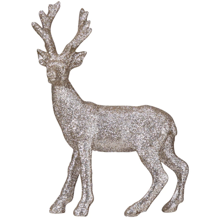 RESIN BUCK W/SILVER GLITTER