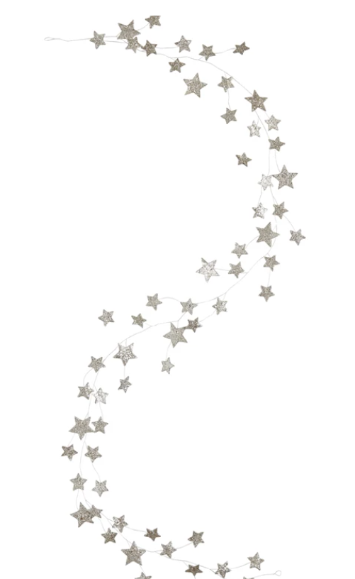 STAR SHAPED GARLAND W/GLITTER